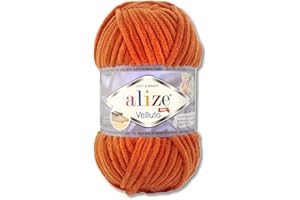 WOHNKULT 100 g Alize Velluto Wool in 30 Selections (06 | Orange)