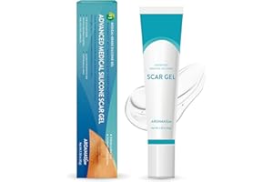 AROAMAS SCAR AroamasScar Advanced Silicone Scar Gel – Medical Grade Silicone for Face & Body – Helps Smooth and Soften The Appearance of Surgical, C-Section, Burn, Injury and Keloid Scars – 45g