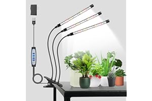 ‎WOLEZEK Wolezek Pflanzenlampe, 6000K Pflanzenlampe LED Vollspektrum, Weißes Pflanzenlicht mit Clip, Wachstumslampen für Pflanzen, Grow Light mit 5 Stufen Dimmbar, 3 Modi, 6/12/16H Auto Timer