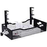G.Sumiker B&uuml;y&uuml;k Masa Altı Kablo Y&ouml;netim Tepsisi Matkapsız, 13,5 x 7,5 * 6,3 in&ccedil; Metal Mesh Kablo Y&ouml;netimi, Daha Geniş Tasarım