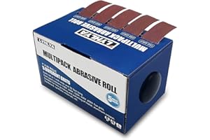 LYHLYA Rollos de papel de lija de 2,5 cm x 8 m, papel de lija de grano 5 con dispensador, rollo de tela de esmeril para acabado de muebles de madera, pulido de metales, 150/240/320/400/600