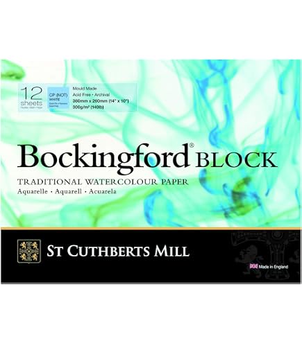 Bockingford Aquarellpapier Spiral-Pad 300 G/m² – 360x260 Mm, Rot, 100% Alfacellulose – Für Künstler
