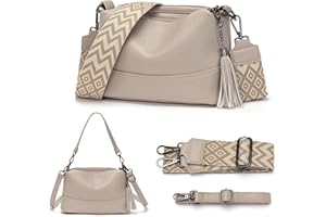 LANXINGLUO borsa tracolla donna piccola elegante borsa donna cenere Viene fornito con 3 spallacci di diversi stili、kaki chiaro