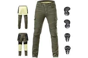 ForMTRider Pantalons Moto Armure CE Noir et Doublure Aramid pour Un Look Slim et Sécurisé