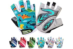 ‎LOVMEAD LOVMEAD Fahrradhandschuhe Kinder Fingerlos für Jungen Mädchen Alter 4-12, MTB Handschuhe Paar Mädchen Jungen Outdoor Sport Rennrad Fahrrad Bike Halbfinger Handschuhe Frühling Sommer