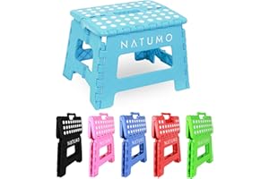 ‎NATUMO NATUMO® Premium Tritthocker Klapphocker 150kg - Faltbar Küchenhocker Klapptritt Bad-Hocker Klappbar Klein Kinderfußbank Kindertritt Aufstiegshilfe Waschbecken Für Kinder Erwachsene (Blau)