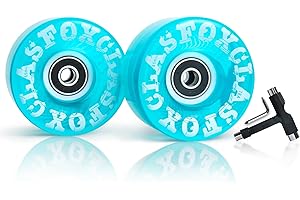 CLAS FOX 78A Indoor or Outdoor 65x35mm Quad Roller Skate Wheels with ABEC-9 Bearings 8 Pcs (Blue)