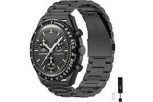 RobinEllis Tiggo Cinturino per Omega Swatch Band,20mm Cinturino Acciaio Inossidabile Morbido per Omega Swatch Band Watch Accessories