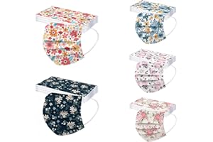 LULUJI Lulupi 50 Stück Einweg Mundschutz Mund-Nasenschutz Pusteblume Bedruckt 3 lagig Einmal MNS Löwenzahn Motiv Halstuch Mund und Nasenschutz Staubdicht Atmungsaktiv Multifunktionstuch Schals Tücher