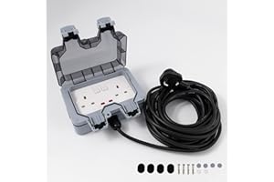 HENRY & TOSH DRY-CONNECT Outdoor Extension Lead Waterproof Socket 10m - Heavy Duty RCD Plug - Perfect for Powering Garden Machines, Outdoor Electrical Boxes, and Electric Tools.