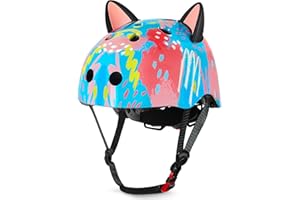 MHJY Fahrradhelm Kinder Mädchen 8-14 Jahre Kinderhelm Skaterhelm mit DIY Katzenohren,Verstellbarer Leichter Schutzhelm Scoot and Ride Helm für Fahrrad Skateboard Skaten