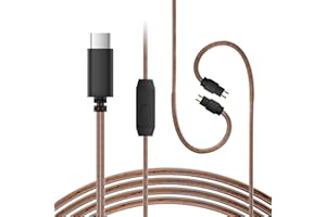 YINYOO KZ ZS10 Pro iem Cable, Replacement USB C Type-C Cable, CCZ C02 4N OFC in ear Monitor Extension Cords for ZS12 PROX, ZSN PRO X, EDX PRO, ZAR, ZA12, Castor, ZSA, PRX, CCA CRA Earbuds (2Pins with Mic)