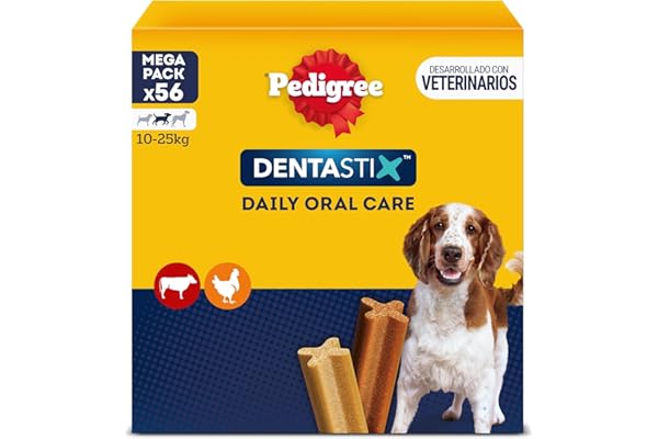Pedigree Dentastix Snack Dental para la Higiene Oral de Perros Medianos (1 Pack de 56ud)