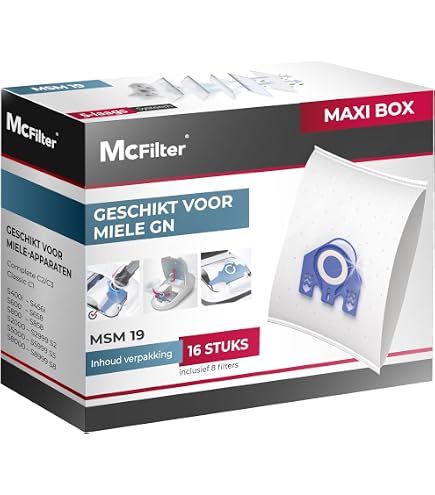 ZZ-Clan - Sacchetti per aspirapolvere Miele S192, con filtro ( 2 filtri NV604), 10 pezzi
