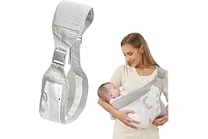GODNEEI Toddler Carrier Adjustable Wide Padded Shoulder Strap Baby Sling Machine-Washable Cotton Baby Carrier for Shopping & Errands Travel & Hiking Household Chores