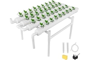 OBLLER RANZIX Kit de Cultivo hidropónico, 1 Capa 36 Plantas, 4 Tubos Sistemas de Cultivo de Plantas sin Tierra, y Jardines acuáticos Profundos de Flujo para el Sistema hidropónico Educativo (36 Plantas)
