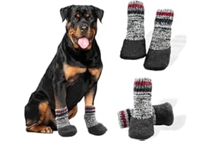 NAKEEY Ciepłe skarpety dla psów: outdoorowe buty dla szczeniaków, antypoślizgowe skarpety dla psów, odporne na deszcz i śnieg, gumowa tasiemka, buty śnieżne dla psów, do uprawiania sportów na świeżym