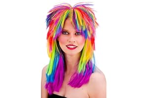 Wicked Costumes Adult 80's Rainbow Pop Fancy Dress Wig