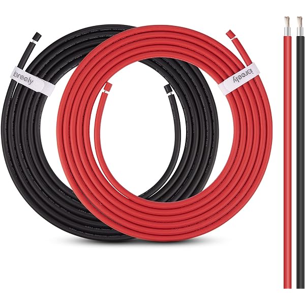 TEMCo Industrial 5 Ft Solar Panel Extension Cables – 10 AWG PV Wire, MC4 Connectors, Pair (Black/Red)