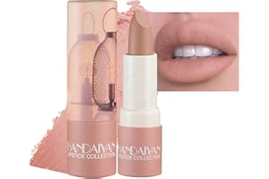 GEEWHILE Lipstick Nude Lip Gloss Matte Lipstick Long Lasting Nude Velvet Lipstick, Up to 12 Hour Wear, Waterproof Non Drying Lipstick for Girls Women (#02)