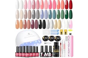 COSCELIA Kit Vernis Semi Permanent Complet,20 Couleurs Vernis Gel et lampe Base et Top Coat Gel Construction Ongle UV Outils Manucure Kit Ongle Gel UV Complet pour Débutants