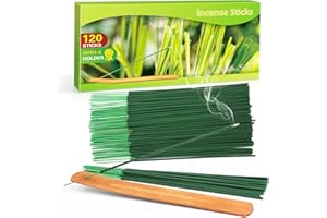 LASENTEUR Citronella Incense Sticks for Outdoor Garden Patio Camping - 120 Sticks with Incense Holder