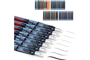 WONWOOD_DIRECT Set calligrafia, 7 penne calligrafiche con pennini diversi e 40 cartucce d'inchiostro in 13 colori, set calligrafia per principianti per biglietti di auguri, firme, scrittura (Blu)