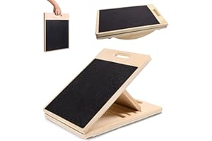 BJNCDIO Balance Board und Schrägbrett aus Holz, Balanceboard für Erwachsene, Wackelbrett für Physiotherapie, Verstellbares‌ Wadendehner Slant Board und Gleichgewichtstrainer für Heimtraining & Sportübungen