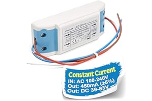 Chanzon LED Driver 450mA (Constant Current Output) 39V-83V (Input 85-277V AC-DC) (13-25) x2W Power Supply 450 mA Lighting Transformer Drivers for High Power COB Light Lamp Bulb (Plastic Case)