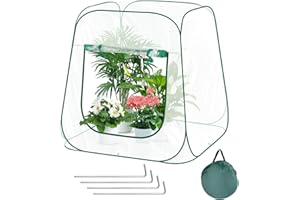 HGRGHH Pop-up Mini-Gewächshaus,Gewächshaus Klein PVC, berwinterungszelt für Pflanzen, Pflanzenschutz Winter Zelt, Mini Gewächshaus mit Aufrollbaren zum Schutz von Pflanzen und Blumen -100 x 100 x 97 cm