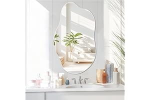 ‎JMITHA JMITHA Spiegel Asymmetrisch Asymmetrischer Spiegel Unregelmäßiger Glas HD Wandspiegel ohne Rahmen Deko Spiegel Wand Wohnzimmer Bad Flur