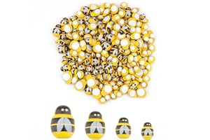 SAVITA 200 Pezzi Piccola ape di Legno Abbellimento Flatback Autoadesiva Adesivi per api per Scrapbooking Artigianale Decorazioni Fai-da-te, Baby Shower, Compleanno, Festa