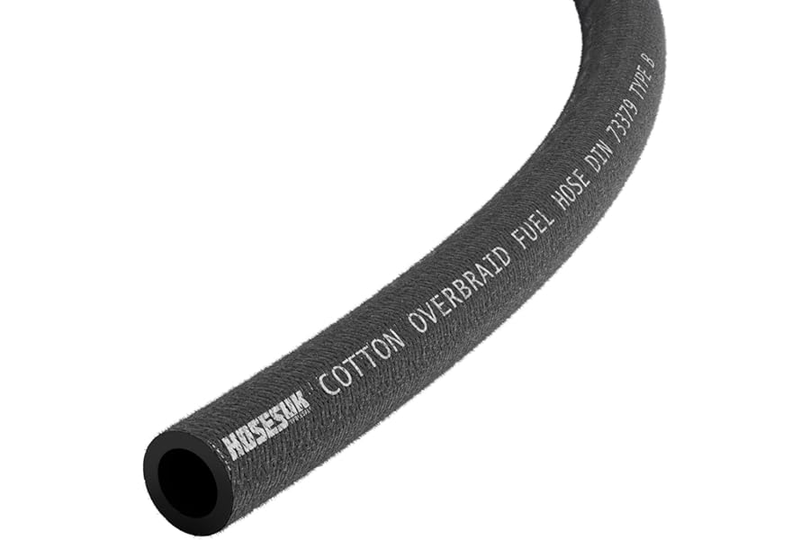 6mm Fuel Hose – Reinforced Rubber Hose for Fuel, Diesel, Petrol, Water – Oil-Resistant Flexible Pipe for Engine Fuels, Industrial Use – Braided Tube 1 Metre