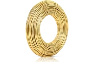 ‎YOOSSO 2mm x 30m Basteldraht Gold, Draht zum Basteln Schmuckdraht Aluminiumdraht Bindedraht Modellierdraht Draht Rostfrei für Schmuckherstellung Bastelarbeiten