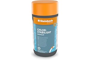Steinbach Poolpflege Chlorstabilisator - 0755601TV00-1 kg - Verhindert Chlorabbau durch UV-Strahlung & Hitze - Für geringeren Chlorverbrauch & weniger Chlorgeruch - Langanhaltende Wirkung