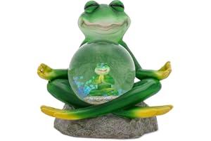 Elanze Designs Yoga Frog 45 MM Tabletop Glitter Snow Globe Figurine