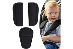 kelav Protector Cinturon Coche Niños,Almohadilla para Cinturón Negro de Seguridad Niño,Universal y Ajustable,Funda Coch para Silla Paseo Cubre,Protegen Recién Nacidos Hombro Cuello