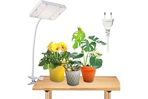 JINHONGTO Lámpara de Planta, Clip 25 Watt Lámpara LED Cultivo de Espectro Completo, IR y UV Incluida, Grow Light con Función Daisy Chain, Cuello de cisne de 360, Luz para Plantas de Interior