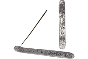 SNADI Kadzidło (kadzielnica). Aluminiowy płaski uchwyt na kadzidło. Projekt czakry. Ręcznie robione w Indiach.