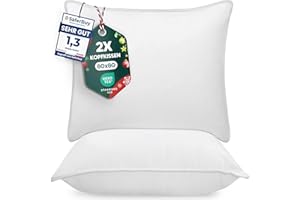 ‎UTOPIA BEDDING Utopia Bedding KopfKissen (2er Set), 80 x 80 cm Schlafkissen, Atmungsaktiv et Weich Kissen (Weiß)