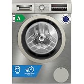 Bosch Washing Machine, Free Installation, 8 kg, Series 6, EcoSilence, Anti-Fingerprint Steel, WUU28T8XES