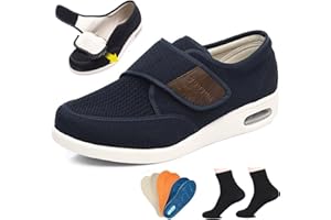 YOGSIS Diabetiker Schuhe Herren Damen Extra Weit Klettverschluss Senioren Schuhe Für Geschwollene Füße Breite Füße Orthopädische Schuhe Herren Gesundheitsschuhe Diabetiker Hausschuhe