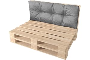 Pillows24 Palettenkissen | Palettenauflage Polster für Europaletten | Hochwertige Palettenpolster | Palettensofa Indoor & Outdoor | Erhältlich Made in EU (Rückenlehne 120x40, Grau)