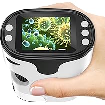 Microscope Numérique Enfant 4K écran 5,1 Cm - Grossissement 1000x, Batterie, Carte 32 Go, Idéal 6-12 Ans
