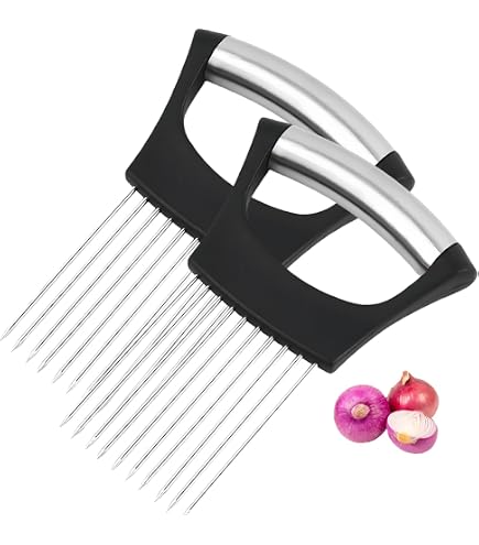 Forchetta Affetta Cipolle Professionale In Acciaio Inox Con Supporto E Rimuovi Odori – Utensile Da Cucina Per Tagliare Verdure, Patate E Carne