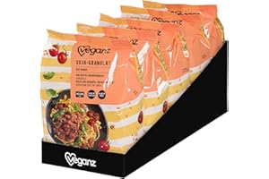 ‎VEGANZ Veganz Soja-Granulat - veganes Hack mit Protein - als Fleischersatz zum Kochen - vegetarische Bolognese, Burger, Chili sin Carne - 5 x 500 GR