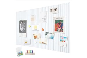 Penbinmall 60 x 40cm große Pinnwand große korkplatte,dekorative korkwand aus Filz,0,9cm dick, faltbare Fototafel mit selbstklebendem Klebeband,filz selbstklebend visionboard,pinnadeln filz,Weiß