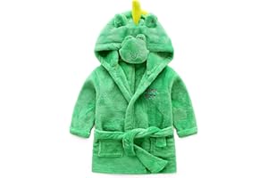 HSHDUTI Baby Jungen & Mädchen Unisex Bademantel 0-24 Monate Weicher Plüsch Flanell Fleece Kapuzenbademantel Plüsch Tier Gesicht Bademantel für Babys Kleinkinder Neugeborene