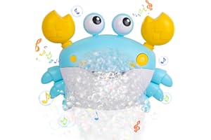 Hanmulee Crab Bath Bubble Toys for the Bathtub, Blows Bubbles and Plays 12 Children’s Songs, Automatic Bath Bubble Machine for Toddler Kids Baby Bath Toys Makes Great Gifts for 3 Years Girl Boy[Blue]