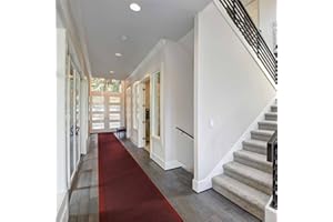 runrug Hallway Runner Rug - Non Slip Carpet Runners for Hallways, Kitchen, Corridors & Caravans - Stain Resistant Dirt Stopper - 80cm Wide x 150cm Long - Red Aztec